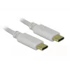 Delock - USB-C / maitinimo laidas - 24 kontaktų USB-C (V) į 24 kontaktų USB-C (V) - 5 A - 15 cm - USB maitinimo šaltinis (100 W), palaiko „Power Delivery 2.0“ - balta (85357)