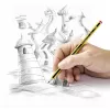 Medinis pieštukas Staedtler Noris 120 2H — kietumas 2H, grafito Ø 2 mm, vienas vienetas, juodas/geltonas