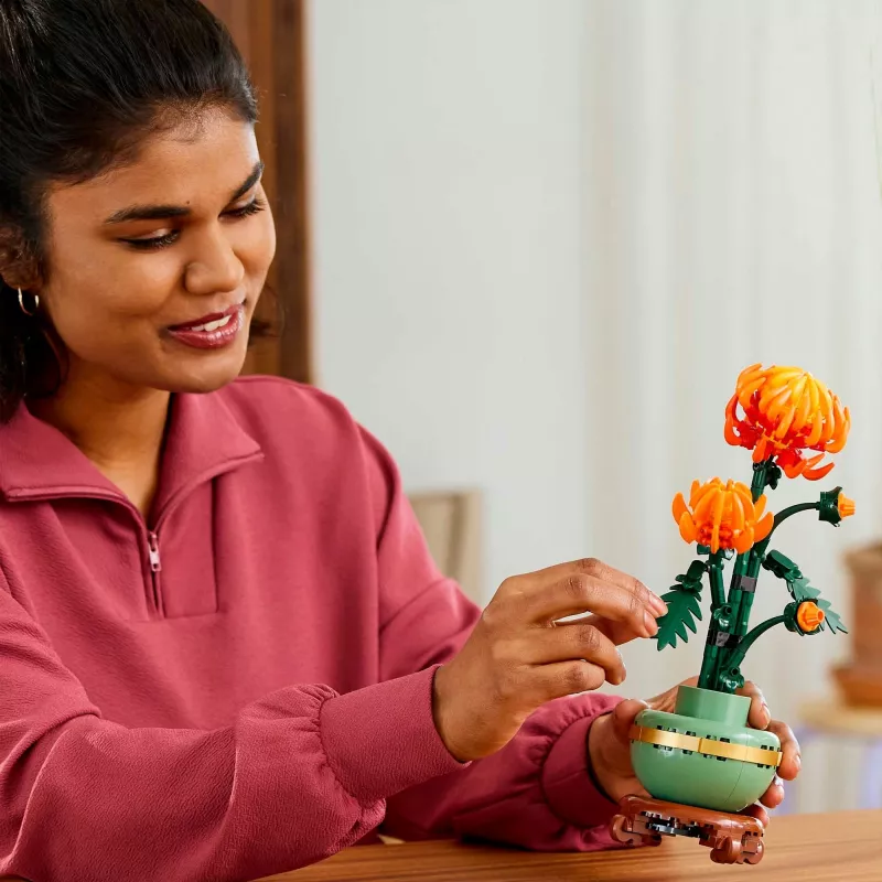 LEGO Icons Gelės chrizantemos statybos rinkinys Kūrybinis modelių rinkinys suaugusiems Statyti dirbtinį augalą Dovana moterims vyrams jai ar jam Namams biurui DE