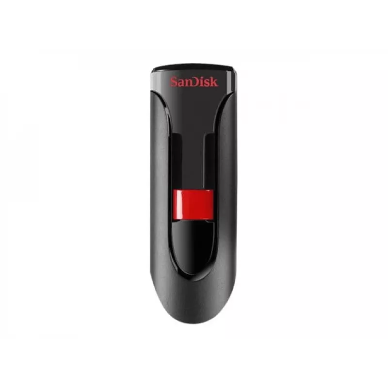 USB atmintukas SANDISK Cruzer Glide 32 GB USB Type-A 2.0, slankioji konstrukcija, apsauga slaptažodžiu, juoda/raudona