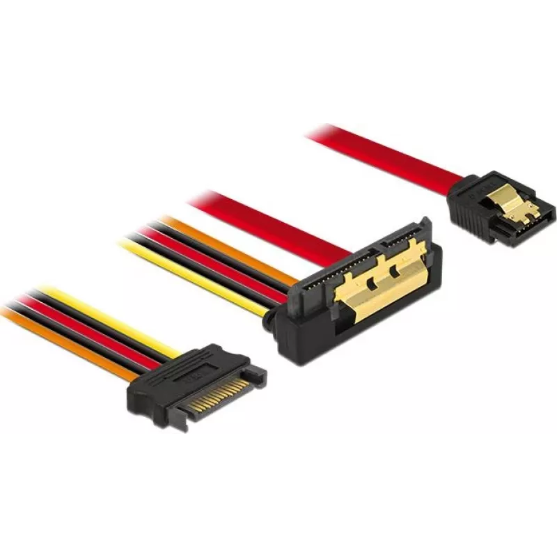 SATA kabelis DeLOCK 85229 0,3 m SATA 7 kontaktų SATA 22 kontaktų Juoda