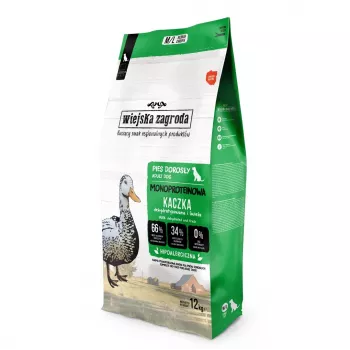 WIEJSKA ZAGRODA Monoproteinowa Kaczka M/L - sausas šunų maistas - 12kg
