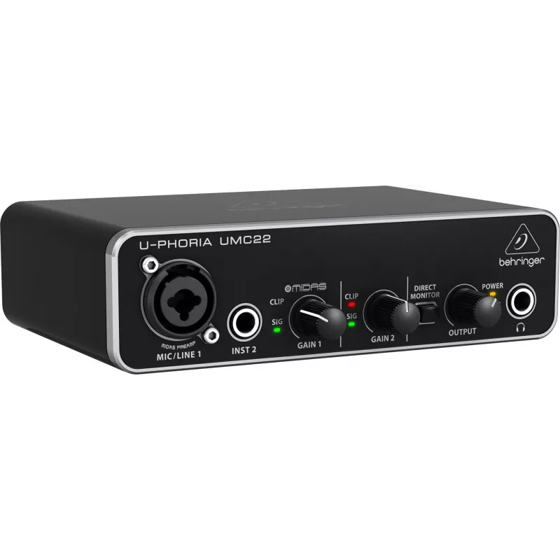 Behringer UMC22 papildoma muzikinė įranga Koncertinė/Studijinė išankstinio stiprintuvo