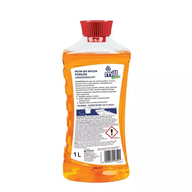 Grindų valymo skystis Mill Clean Oranžinė 1 L - Mill 1L grindų valiklis (apelsinų kvapas)