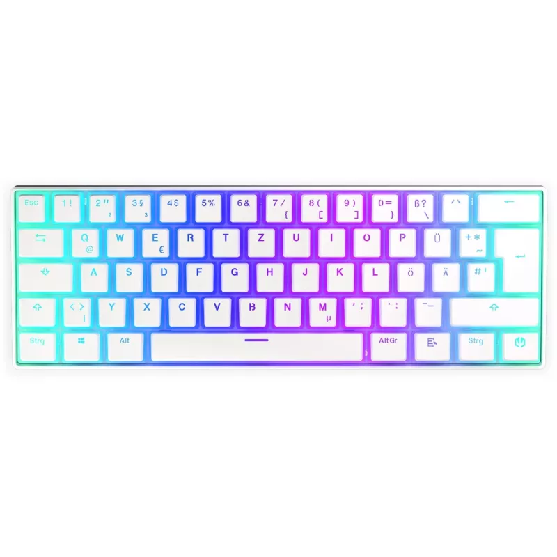 Thock Compact Wireless Pudding Onyx White, Gaming Keyboard White, DE-Layout, Kailh Box Red