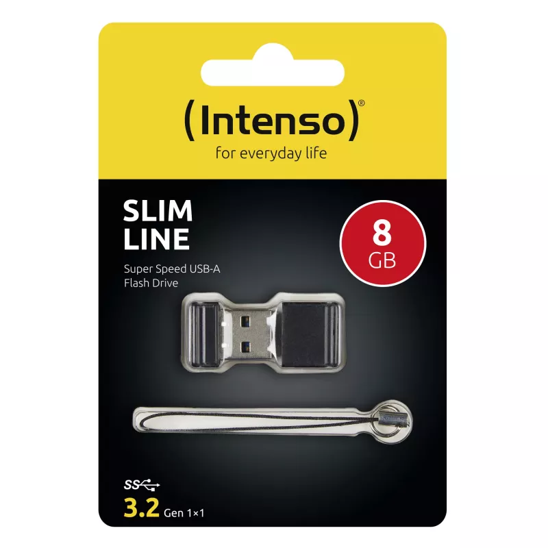 USB atmintukas Intenso 8 GB USB Type-A 3.2 Gen 1 Juoda