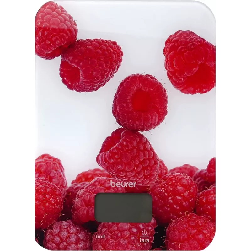 Beurer KS19 Berry Red, White Rectangle Electronic kitchen scale