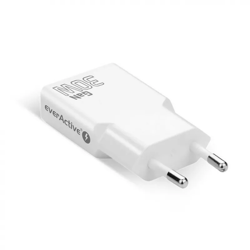 Maitinimo adapteris everActive SC-385Q Super plonas QC 4 Fast Charging — USB greitasis įkroviklis, kompaktiško dizaino