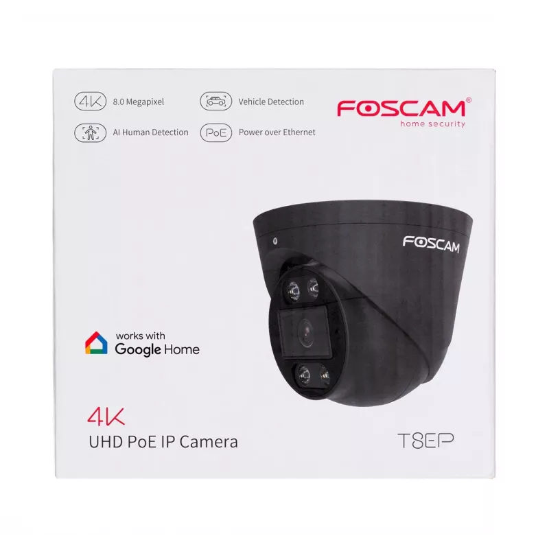 FOSCAM T8EP 8MP POE IP kamera, juoda