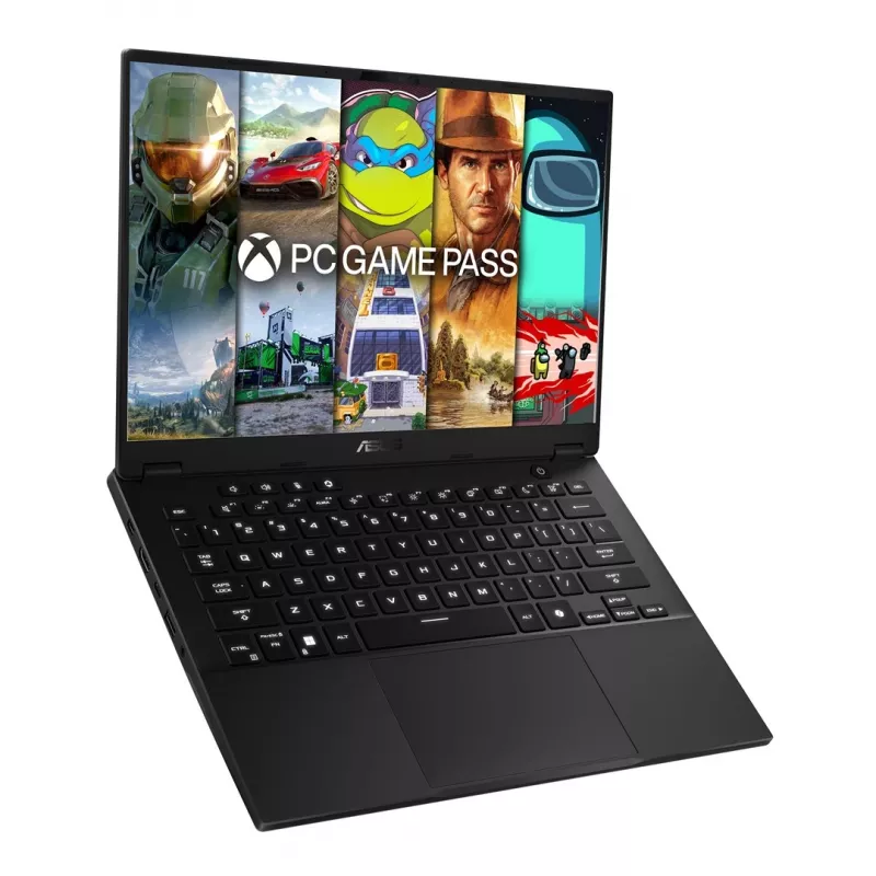 Nešiojamasis kompiuteris ASUS FA401UH-RG018 — 14 colių WQXGA IPS 165Hz, AMD Ryzen 7 260 (8c/16t, iki 5.1 GHz), RTX 5050 8GB, 16GB LPDDR5x, 512GB PCIe 4.0 SSD, 73Wh
