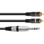 Stereo adapterio kabelis Omnitronic 2x RCA (Cinch) į 2x RCA, 1,5 m ilgio, modelis 30225223
