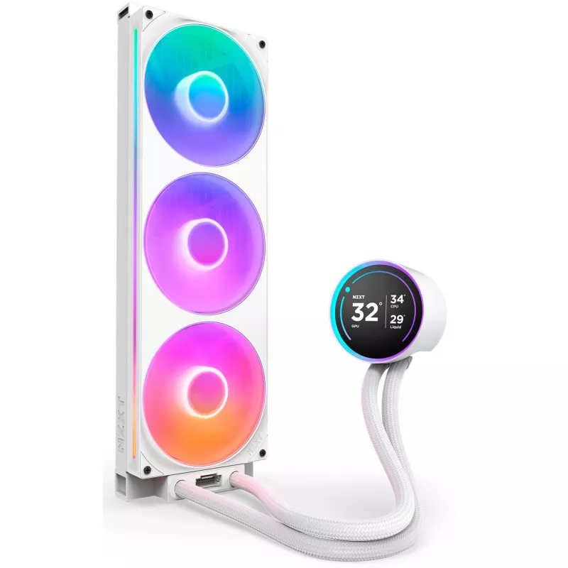 Kraken Elite 420 RGB 420 mm, skysčio aušinimas, baltas