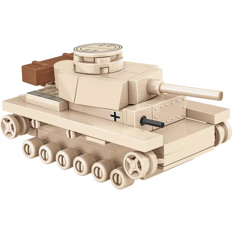 Statybinis rinkinys Cobi Panzer III Ausf.L — 103 vnt., rekomenduojamas amžius 6+, smėlio spalvos
