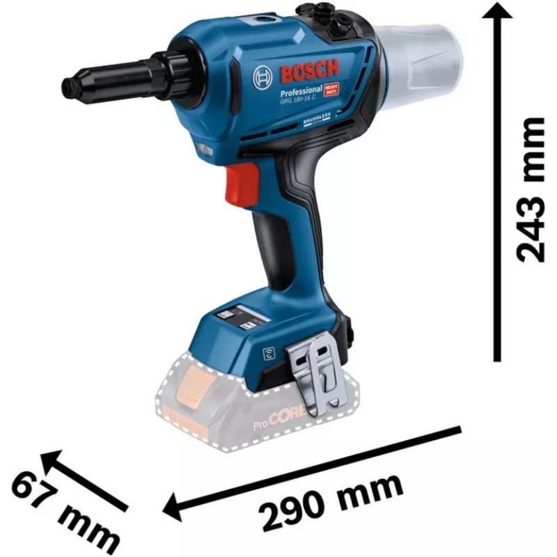 Bosch 0 601 9K5 001 kniedijimo įrankis, juoda, žalia, 3,2, 4, 4,8, 5,0, 5,6 mm, 16000 kN