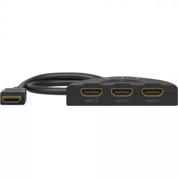 HDMI-Umschaltbox 3 į 1 (4K @ 60 Hz), HDMI jungiklis (juodas, 55 cm laidas)