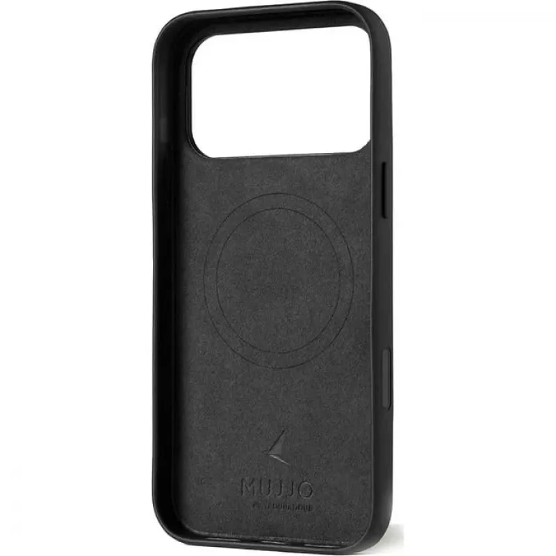 Mujjo Full Leather Case dėklas, skirtas iPhone 17 Pro Max, juodas