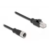 DeLOCK M12 adapterio kabelis D-koduotas 4 kontaktų moteriškas į RJ45 vyriškas 50 cm