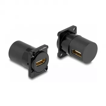 DeLOCK D tipo modulis HDMI lizdas į lizdą 90° kampuotas juodas