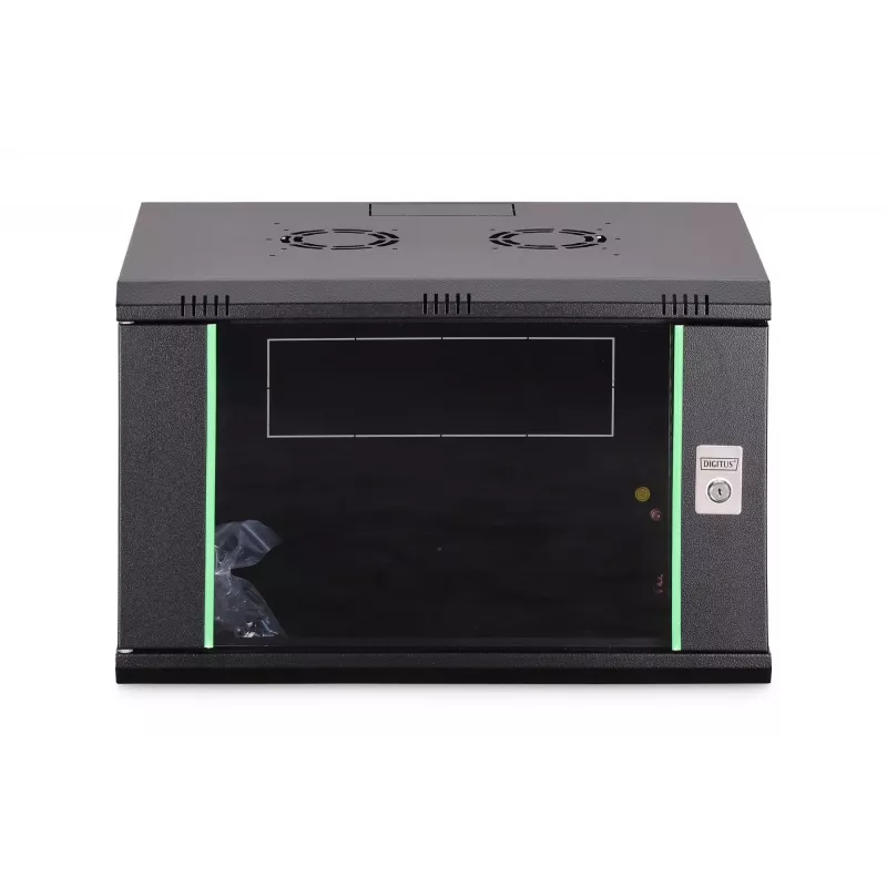 Prie sienos montuojama 19 colių stovo spinta DIGITUS Dynamic-N DN-37101 — 7U, 600x450 mm, IP20, raktinis užraktas, nesurinkta