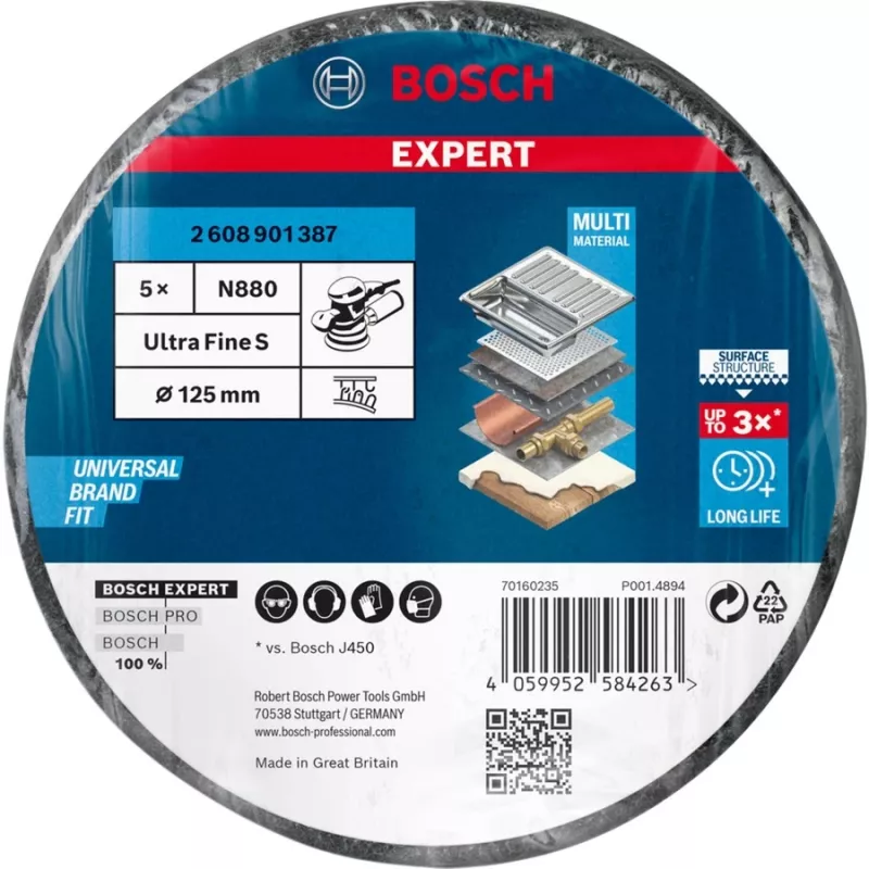 Bosch N880 Metal, Dažai, Nerūdijantis plienas, Plienas Šlifavimo diskas