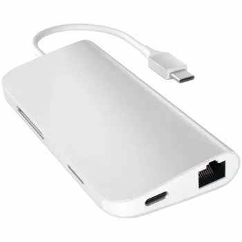 Satechi USB-C daugiafunkcis adapteris 8K su Ethernet V3, pilkos kosmoso spalvos (ST-P8KEM)