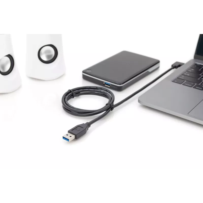 Digitus ASSMANN - USB laidas - USB-C (M) kampuotas į USB Type A (M) tiesus - USB 3.1 Gen2 - 3 A - 1 m - formuotas - juodas (AK-300147-010-S)