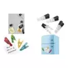 Magnet holder WEDO Notiz-Magnethalter GLOSSY 4 vnt. rinkinys juodos/skaidrios spalvos su spaustuku