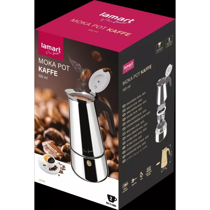 Moka kavos virimo aparatas LAMART LT7075 100 ml viryklės espreso kavinukas