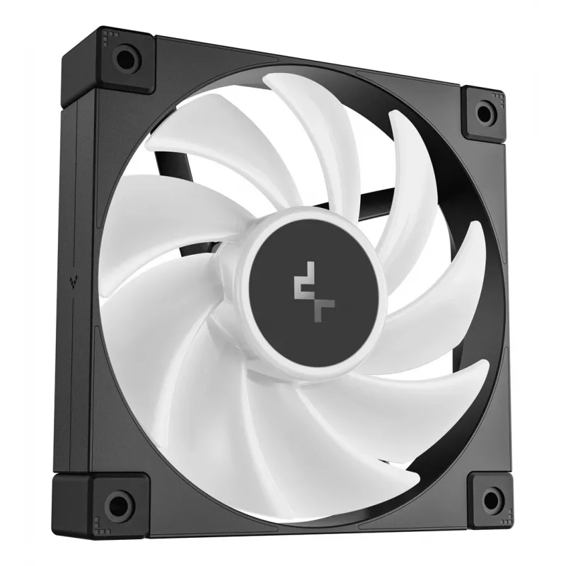 Ventiliatorius DeepCool FD12 ARGB-3 viename 12 cm juodas baltas 3 vnt. maksimalus oro slėgis 2,56 mmH2O