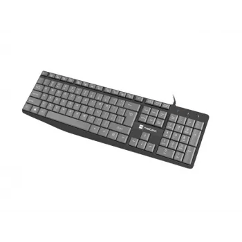 Laidinė viso dydžio klaviatūra NATEC NKL-1507 USB QWERTY US International pilka/juoda, 105 klavišai, skaitmeninė dalis