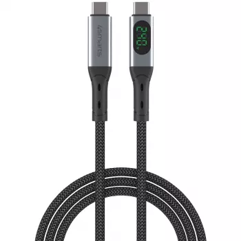 USB kabelis 4smarts 541438 USB4 Gen 2x2 1,5 m USB C juoda pilka