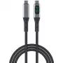 USB kabelis 4smarts 541438 USB4 Gen 2x2 1,5 m USB C juoda pilka