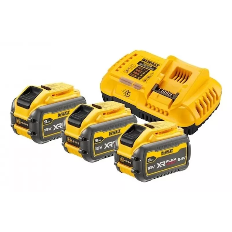 Baterijos ir įkroviklio rinkinys DeWalt DCB118X3 — Li‑Ion 9 Ah baterija su įkrovikliu