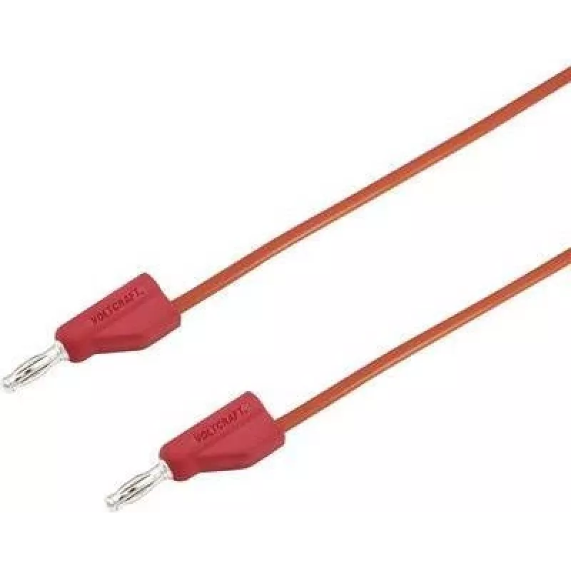 VOLTCRAFT bandymo laidas [4 mm kištukas – 4 mm kištukas] 0,75 m raudonas MSB-300 (MSB-300-0.75-Red)