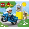 Toy motorcycle playset LEGO Duplo Police 10967 with movable wheels and police figure