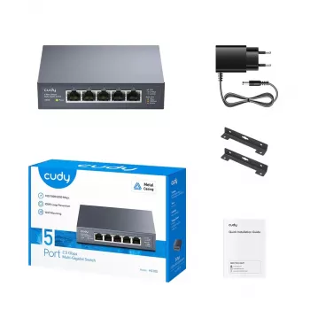 Tinklo nevaldomas komutatorius Cudy HS105 — 5 prievadai, 100/1000/2500 Mbps