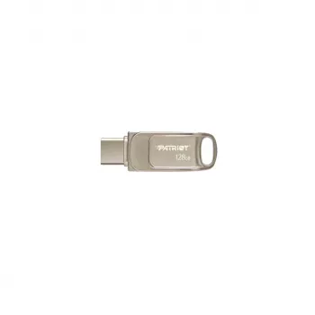 USB atmintinė PATRIOT PS128GT560DS5D 128GB USB 3.2 (USB-A / USB-C) pasukama, cinko lydinio, sidabrinė