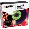 EMTEC Vinyl Look - 10 x CD-R - 700 MB (80 min.) 52x - mėlyna, geltona, alyvinė, žalia, rožinė - plonas jewel dėklas
