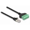DeLOCK RJ45 kabelis Cat.6 kištukas prie gnybtų bloko adapteris 30 cm juoda žalia