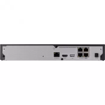 Tinklo vaizdo registratorius - 4 IP kanalai - H.265 - 40Mbps - HDMI - PoE komutatorius - be HDD