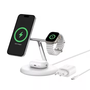 Belkin WIZ023VFBK mobiliojo įrenginio įkroviklis Ausinės, Išmanusis telefonas, Išmanusis laikrodis Juodas USB Belaidis įkrovimas Vidaus patalpoms