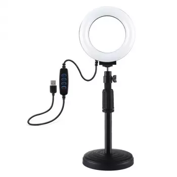 Žiedinė LED lempa Puluz su reguliuojamu pagrindu PU391