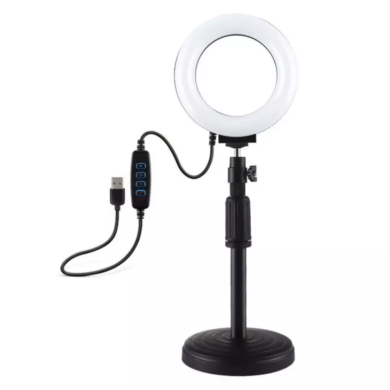 Žiedinė LED lempa Puluz su reguliuojamu pagrindu PU391