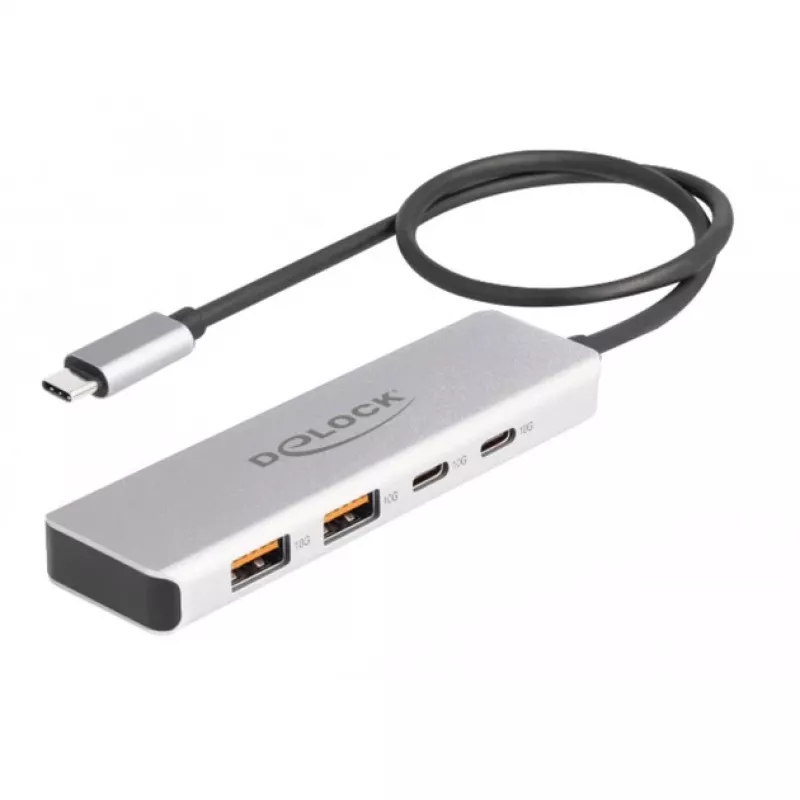 DeLOCK USB šakotuvas USB Type-C 10 Gbps 2x Type-A 2x Type-C 35 cm kabelis