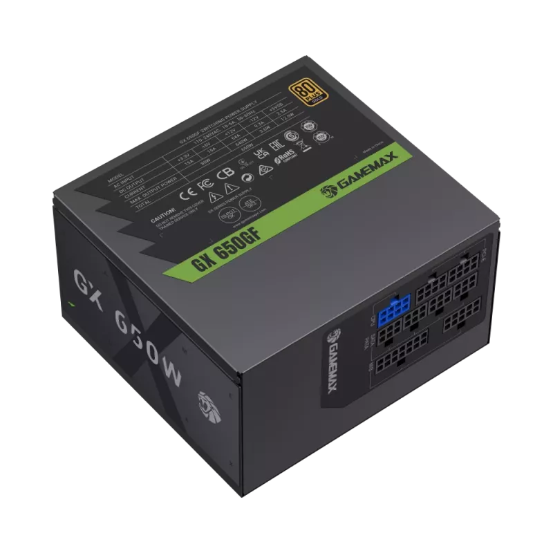 Gamemax maitinimo blokas, 80 PLUS, Gold | GX 650GF | 650 W