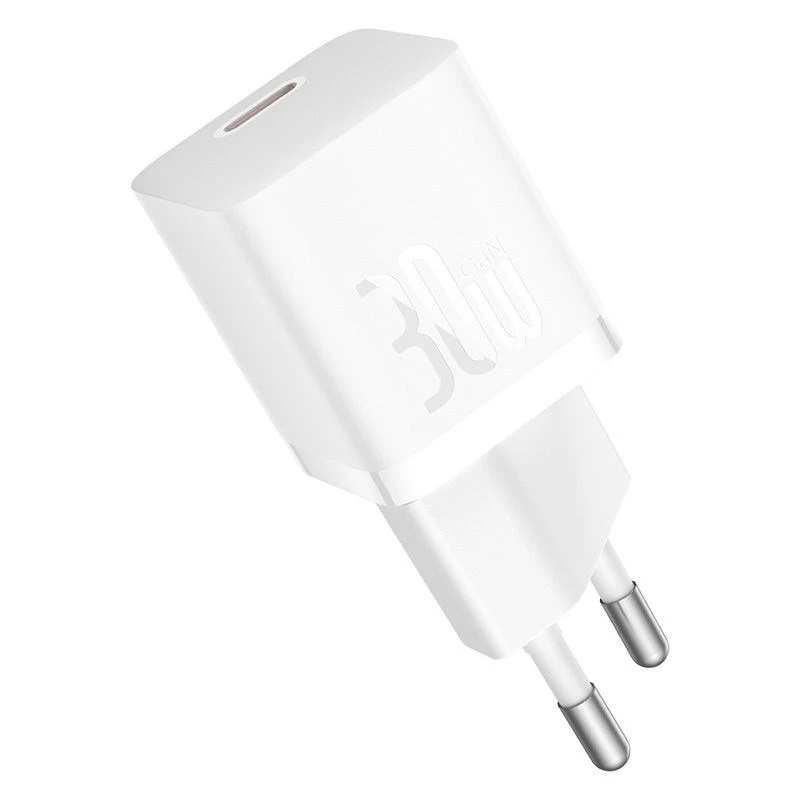 Baseus P10110902213-01 USB-C GaN5 mini 30W tinklo įkroviklis Balta