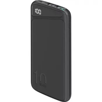 Greitojo įkrovimo powerbankas 10 000 mAh (juodas, USB-C PD, QC 3.0, 10 000 mAh)