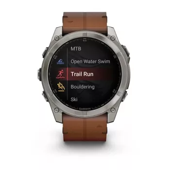 Garmin Fenix 8 3,56 cm (1.4) AMOLED 51 mm Skaitmeninis 454 x 454 pikselių Jutiklinis ekranas Titaninis Wi-Fi GPS (palydovinis)