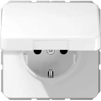 Išleidimo dėžutė JUNG CD 1520 BFKIKL WW — įleidžiama elektros dėžutė F tipo (Schuko) lizdui, balta