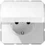 Išleidimo dėžutė JUNG CD 1520 BFKIKL WW — įleidžiama elektros dėžutė F tipo (Schuko) lizdui, balta